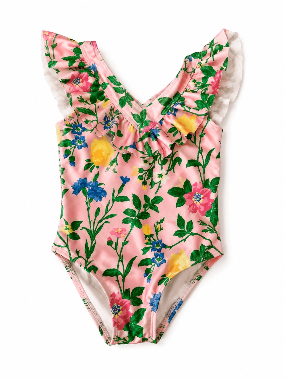 Janie and Jack 2T Pink Floral Ruffle One-Piece Swimsuit